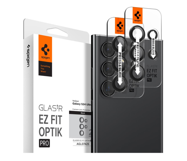 SPIGEN Optik.Tr 'Ez Fit' Camera Protector 2Pack do Galaxy S24 Ultra AGL07425 - 1211629 - zdjęcie